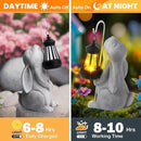 Solar Garden Outdoor Statues,Resin Rabbit Figurine Decorations with Solar Lantern, Outdoor Rabbit Art Decor for Lawn,Yard, Unique Housewarming Gift for Garden Home by GreenHaven Gardens