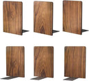 Large Bookend Hold Heavy Books- 7x4x5in 3 Pack Wood Bookends for Heavy Books Heavy Duty Walnut Book Ends for Men Wood Bookends for Office Desk Non-Skid by CozyNest Decor