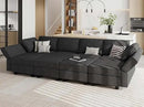 Belffin Modular Sectional Sleeper Sofa Bed Convertible Sectional Couches for Living Room. Black Couch by CozyNest Decor