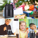 Insulated Thermo Food Jar for Hot & Cold Food for Kids Adult, 17 oz Soup Thermal Hot Food Containers for Lunch, Triple Layer Insulation Stainless Steel Food Jar with Spoon (Black) by TinyTreasures Baby Boutique