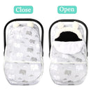 Carseat Cover Boys, Winter Cozy & Warm Cover, Elephant Baby Car Seat Cover, Infant Car Seat Canopy, Ultra-Soft Breathable Protect Baby from Cold Wind, Zipped Removable Design by TinyTreasures Baby Boutique