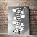 Personalized Family Street Sign Multi-Name Canvas Or Poster Wall Art, Street Sign Customized With Name, Best Gifts For Parents, Grandparents From Kids Daughter Son, Christmas Gift For Family