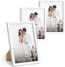 HAUS AND HUES 5x7 White Metal Picture Frames - Photo Frames 5X7 - Features Premium Aluminum, Vertical Hanging, Easel Back for Tabletop, Home, Office (5x7 in, White, Set of 3) by CozyNest Decor