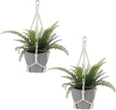 Macrame Plant Hanger Indoor, 2 Pack Boho Decor Hanging Plant Holder Hanging Planters for Indoor Plants Window Plant Hanger Flower Pot Hanging Basket with Wood Beads and Metal Hook Rings Ivory 20 Inch by GreenHaven Gardens