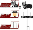 BAYN Solar Corgi Silhouette Dog Breed Welcome Sign with a Lantern Outdoor Decorative Garden Stakes for Yard, Lawn, Patio, Pathway by GreenHaven Gardens