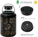 Glitzhome Solar Lantern Black Metal Cutout Leaf Outdoor Hanging Solar Light with Handle for Garden Patio Yard Outdoor Decor by GreenHaven Gardens