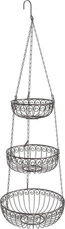 Simple Houseware 3-Tier Fruit Hanging Basket, Bronze by CozyNest Decor