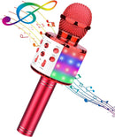BlueFire 4 in 1 Karaoke Wireless Microphone with LED Lights, Portable Microphone for Kids, Great Gifts Toys for Kids, Girls, Boys and Adults (Red) by TinyTreasures Baby Boutique