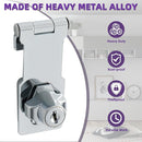Alise Keyed Hasp Lock,3 Inch Safety Packlock Clasp Hasp Lock Latch with Lock,Door Hinge Lock with Keys Keyed Locking Hasp for Cabinets Closets Doors,Chrome by TinyTreasures Baby Boutique