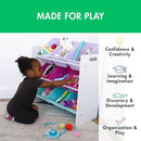 Humble Crew 9-Bin Toy Organizer – Forever Natural White/Pink/Purple/Aqua Plastic Bins, 3-Tier Storage Solution for Kids' Playrooms and Nurseries by CozyNest Decor