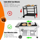 Pizza Oven Table with Topping Station, Outdoor Pizza Oven Cart, Grill Table for Outside, Grill Cart, Food Prep Work cart Fits for Ninja Woodfire Grill, Blackstone Griddle,Tabletop Grill by CozyNest Decor