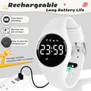 Kids Watches for Girls Boys Digital Sport Watch with Step Counter Pedometer Vibration Alarm Clock, No App Waterproof Fitness Tracker Kids Watch Boys Girls Teens Students Ages 5-16 by TinyTreasures Baby Boutique