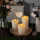 Homemory Dripping Wax Flameless LED Pillar Candles, Battery Operated with Remote Control and Timer, Set of 3, 5" H x 4" W x 6" D by CozyNest Decor