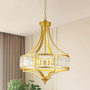 Modern Gold Crystal Chandelier, 20 Inch Large Ceiling Pendant Light Fixture with 50'' Adjustable Hanging Chain, 5-Light Farmhouse Chandelier for Dining Room, Living Room, Bedroom, Entryway by CozyNest Decor