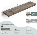 Floating Shelves, 8 Inch Deep Rustic Solid Reclaimed Wood Wall Shelves for Storage, Wall Mounted Display Shelving with Invisible Heavy-Duty Metal Bracket, 30 Inch Width Set of 2, Grey by CozyNest Decor