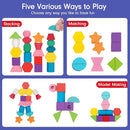 Montessori Wooden Lacing Beads Toys for 2 3 4 Year Old Toddler Kids, Sequencing & Stacking Block Toy with Storage Box, STEM Preschool Learning Toys, Christmas Birthday Gifts for Boys Girls by TinyTreasures Baby Boutique