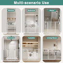 40.5" Extra Tall Baby Gate for Stairs No Drill, 29.6"-32.5" Narrow Wide Dog Gate Indoor, Pressure Mounted Safety Child Gate, Cat Doggie Pet Gate for House Doorways Walk Through, White by TinyTreasures Baby Boutique