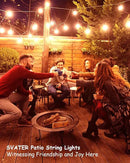 Svater Outdoor String Lights LED 25 FT, Patio Globe Lights with 13 Plastic G40 Bulbs, Waterproof Dimmable Outside Hanging Light for Backyard Bistro Cafe Porch Party Decor, 2700K Warm White by GreenHaven Gardens