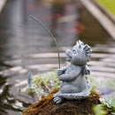 Goodeco Dragon Statue Garden Decor - Adorable Baby Fishing Dragon Figurines Outdoor Statues for Koi Pond/Fairy Garden Accessories,Gardening Gifts for Women 5.1 * 8.5 in by GreenHaven Gardens
