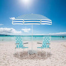 VINGLI Patio Lawn Webbed Folding Chairs Set of 2, Outdoor Beach Chair Portable Dining Chair for Outdoor Yard, Garden (White & Blue, Classic) by GreenHaven Gardens