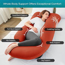 Sasttie Pregnancy Pillows for Sleeping, U Shaped Cooling Full Body Pillow with Removable Cover, Pregnant Women Must Haves, Maternity Essential, Orange by TinyTreasures Baby Boutique