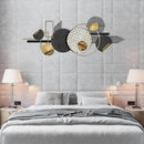 Lucky Monet Large Wall Decor for Living Room, Modern Metal Wall Art, 3D Textured Geometric Wall Sculpture 59"x24" Wall Hanging Decoration for Dinning Room Bedroom Entryway by CozyNest Decor