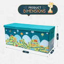 Extra Large Toy Storage Organizer with Lid - Sturdy, Collapsible Toy Chest Storage Box with Cute Design - Toys Bin with Dividers for Kids, Boys, Girls, Nursery, Bedroom, Play room 37"x16"x14" by CozyNest Decor