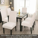 JQinHome 6 Pcs Dining Chair Slipcover,High Stretch Removable Washable Chair Seat Protector Cover for Home Party Hotel Wedding Ceremony (Beige White) by CozyNest Decor