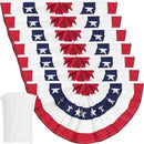 USA Pleated Fan Flag American US Bunting Flag Patriotic Half Fan Banner Flag with Canvas Header and Brass Grommets for 4th of July Memorial Day Indoor Outdoor Decoration (7, 1.5x3 Feet) by GreenHaven Gardens