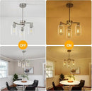 3-Light Brushed Nickel Pendant Lighting for Kitchen Island, Hanging Dining Room Light Fixtures Over Table, Industrial Chandelier for Entryway Hallway Foyer Bedroom, Clear Glass Shade by CozyNest Decor