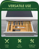 Premium Bamboo Expandable Drawer Organizer, 7-9 Slots Adjustable Kitchen Drawer Organizer for Large Cooking Utensils Cutlery, Kitchen Drawer Organization by CozyNest Decor