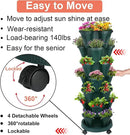 Vertical Planter, 7 Tier Stackable Strawberry Planter with Garden Tool Set, Movable Indoor/Outdoor Garden Herb Pot for Growing Vegetables and Succulents, Green by CozyNest Decor