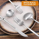 Matte Satin Finish Silverware Set, 40-Piece Tableware Cutlery Set, Utensils Set Service for 8, Dishwasher Safe by CozyNest Decor