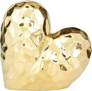 Deco 79 Porcelain Ceramic Heart Decorative Sculpture Dimensional Angled Origami Inspired Home Decor Statue, Accent Figurine 8" x 3" x 8", Gold by CozyNest Decor