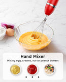 Sangcon Immersion Blender Handheld, 3-in-1 Hand Blender Electric, 400W Handheld Blender, Stainless Steel Blade Stick Blender with Whisk, Milk Frother Attachments - Red by TinyTreasures Baby Boutique