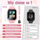 Waterproof Smart Watch for Kids Girls Age 5-12 with 32 Games, Dual Camera, Habit Tracking, Music Player, Video, HD Touchscreen Kids Smart Watch Birthday Gift Toy for 3-12 Year Old (Light Pink) by TinyTreasures Baby Boutique