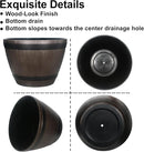 Large Whiskey Barrel Planter for Outdoor Plants - Flower Pots Garden Wine Barrel Planter Outdoor - 21" D x 15" H by GreenHaven Gardens