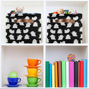 Storage Basket Bin Halloween Ghosts Organizer Basket Collapsible Shelf Basket Cube with handle for Nursery Bedroom Bathroom (white 24) by TinyTreasures Baby Boutique