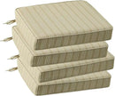 Outdoor Square Corner Seat Cushion, 18.5"x16"x3", Set of 4, Non Slip Seat Cushion Pads with Removable Cover for Patio Furniture, Garden Yard Lawn, Beige Brown Stripe by GreenHaven Gardens