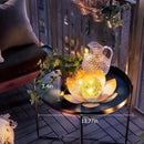 Garden Solar Light Outdoor(2Pack),Crackle Globe Glass Lotus Decoration, Waterproof Metal LED Flower Lights for Patio,Lawn,Walkway,Tabletop,Ground by CozyNest Decor