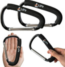 LilFe Stroller Hooks, 6.7" Large Stroller Clip, 2 Pack Large Carabiner Stroller Hooks for Hanging Bags and Shopping, Stroller Accessories for Mommy by TinyTreasures Baby Boutique
