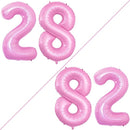 GOER Number 28 Balloons for 28th Birthday Party Decorations,42 Inch Jumbo Foil Helium 82 Balloons for 82nd Birthday Party Decoration (Light Pink) by TinyTreasures Baby Boutique