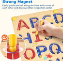 JoyCat Magnetic Letter Tracing Board, Wooden Alphabet Tracing Board for Toddlers ABC Magnets Letter Writing Practice, Magnetic Maze Preschool Learning Educational Toys for Kids 3-5 by TinyTreasures Baby Boutique