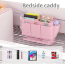 Bedside Caddy, Bed Organizer with 11 Pockets and Power Strip Holder, Versatile Bedside Storage Caddy for Home,Dorm,Bunk,Hospital,Crib Bed (2 Pack Pink) by CozyNest Decor
