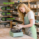 Alldeer Mini Pottery Wheel Kit - 6" Turntable Two-Way Rotation Clay Wheel, Metal Frame, Removable Splash Tray Ceramic Making Kit with 18PCS Sculpting Tools, Pottery DIY Machine for Kids and Beginners by TinyTreasures Baby Boutique