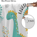 Dinosaur Curtains for Kids Boys Girls Home Decor Childish Cute Dino Animals Print Pattern Rod Pocket Blackout Window Drapes for Nursery Baby Bedroom Playroom W27.5xL63in 2 Panels by TinyTreasures Baby Boutique
