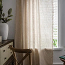 Sutuo Home Boho Curtain 63 Inches Long for Bedroom, Natural Linen Look Textured Burlap Rod Pocket Chic Semi Blackout Bohemian Handmade Tassels Window Treatment for Living Room, 1 Panel 59" W x 63" L by CozyNest Decor