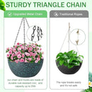 13 inch Hanging Planters for Indoor Plants, 2 Pack Planters for Outdoor Plants with Drainage Holes and Chain, Round Plastic Hanging Baskets, Hanging Flower Pots for Balcony Garden-Black Speckle by CozyNest Decor