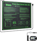 iPower 20" x 20" Durable Waterproof Seeding Heat Mat with Digital Thermometer for Providing Reliable Warmth for Indoor hydroponic Plant Germination by GreenHaven Gardens
