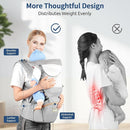 Baby Carrier with Hip Seat,Ergonomic M Position 6in1 Baby Carrier Newborn to Toddler,Head Support and Breathable Mesh Newborn Carrier,Adjustable Baby Holder Carrier for Dad&Mom-Grey by TinyTreasures Baby Boutique
